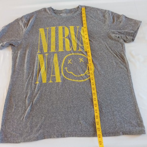 Nirvana spell out happy face grey flecks Tee size XL - Picture 4 of 6
